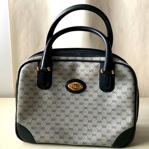 Vintage 80’s Gucci Blue Micro GG Top Handle Purse